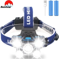 ultra bright l2 t6 headlamp 21 led headlight with power indicator usb rechargeable work light 9 modes head lamp for camping hike