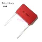 Полипропиленовый пленочный конденсатор DIP CBB, 5 шт.лот, 22 НФ, 22000пф, 223J, 1000 В, 15 мм, 15 мм