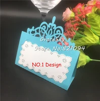 50pcs laser die cut table name place seat cards paper wedding invitation card crown design party decoration marriage favors