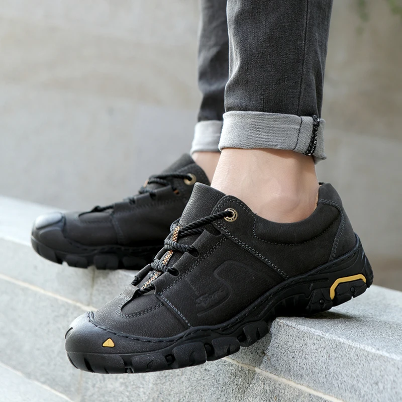 Men Hiking Shoes Non-slip Wear-resistant Climbing Winter Outdoor Walking Travel Comfortable Anti Slippery Flats | Обувь