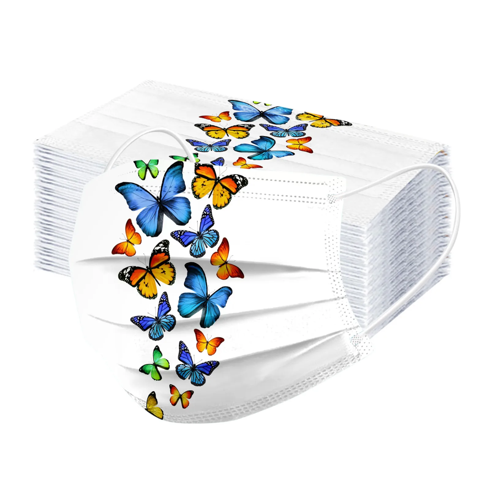 

50PCS Unisex Breathable Cotton Adult Butterfly Disposable Protection Three Layer Breathable Anti-PM 2.5 Mascarilla Face Cover