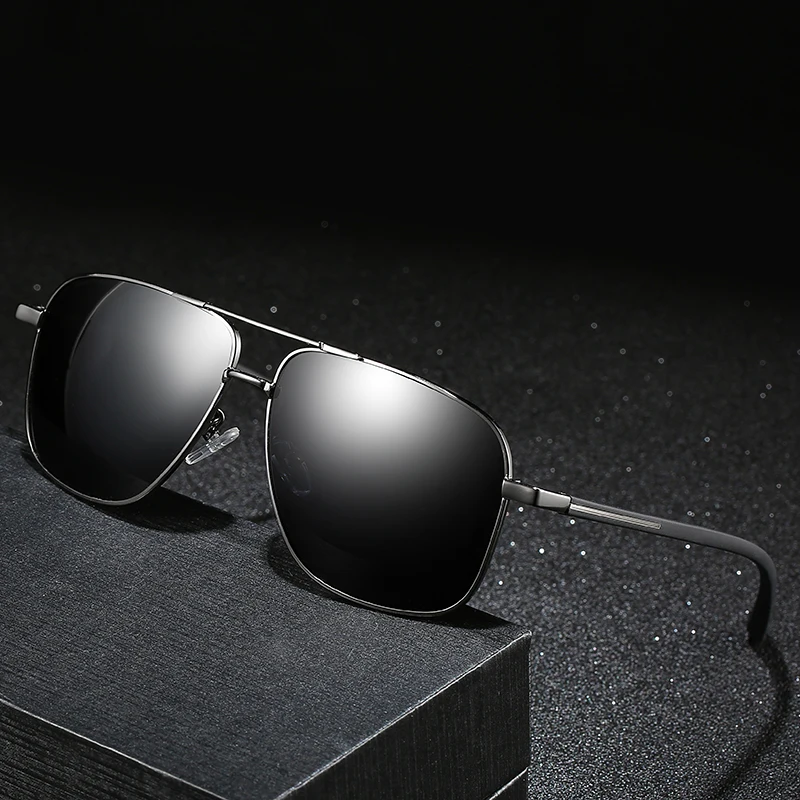 

Classic Polarized Coating Sunglasses Driving Square Frame Sun Glasses Men Black Pilot Sunglasses Male Goggle Gafas De Sol UV400