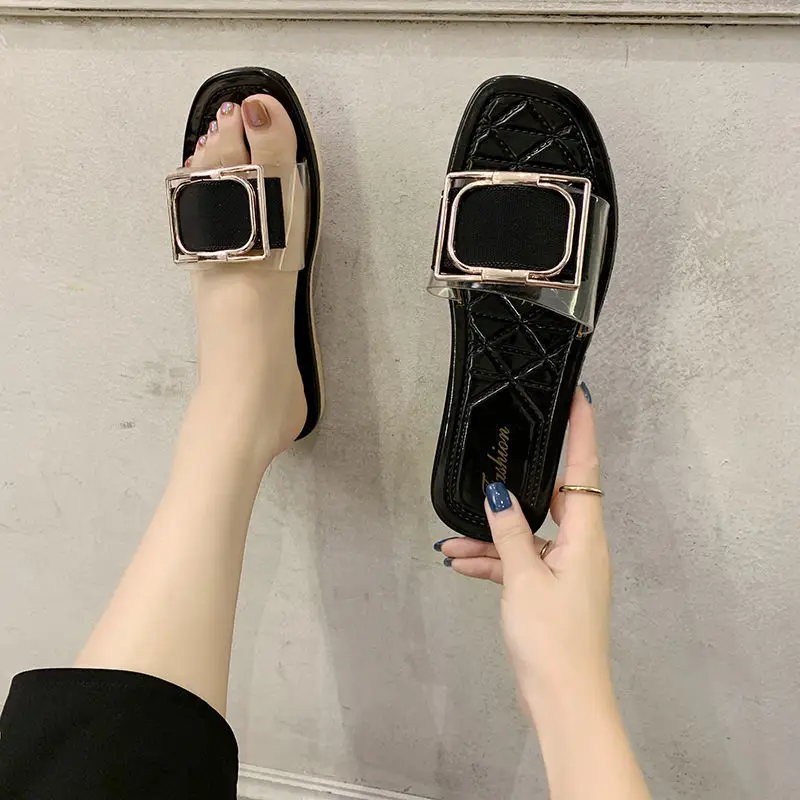 

Women's Slippers 2021 Summer Fashion Simple New Girl Non-Slip Plastic Soft Bottom Outdoor Flat Bottom Beach Sandals