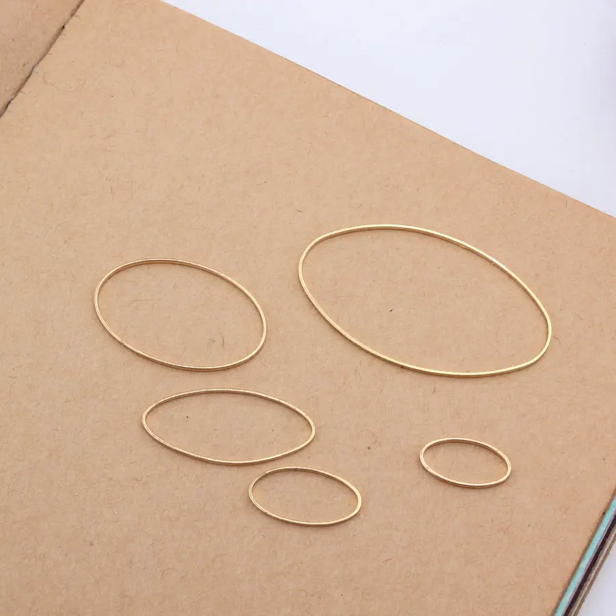 Коннекторы для ювелирных изделий овальной формы медные золотистые Родиевые 30