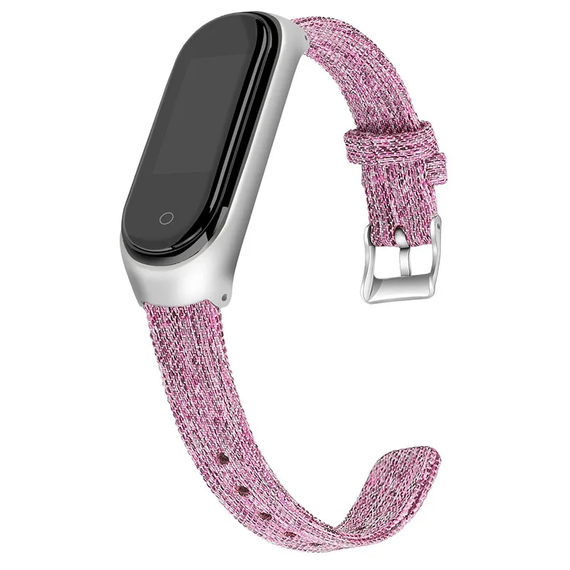 Pink purple Аксессуары для mi band 4, браслет pulseira mi band 4, 3, ремешок для смарт-часов, сменный нейлоновый Браслет Для xiaomi band 4, браслет correa, ремешок - Цвет: Pink purple