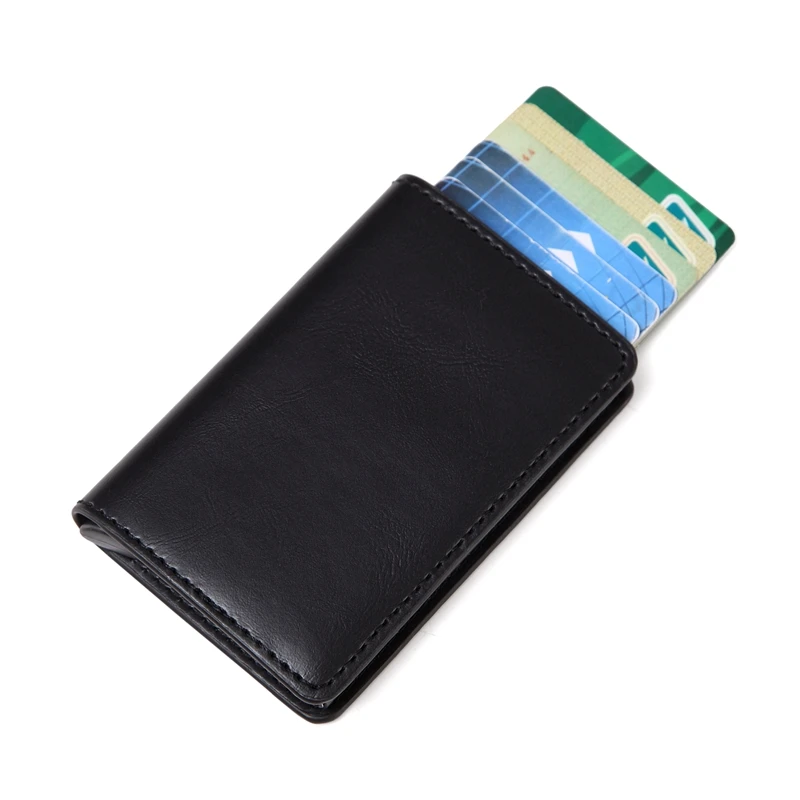 Anti-theft Для мужчин Винтаж держатель кредитной карты блокирование Rfid Бумажник кожаный унисекс информационной безопасности Алюминий Металл Кошелек