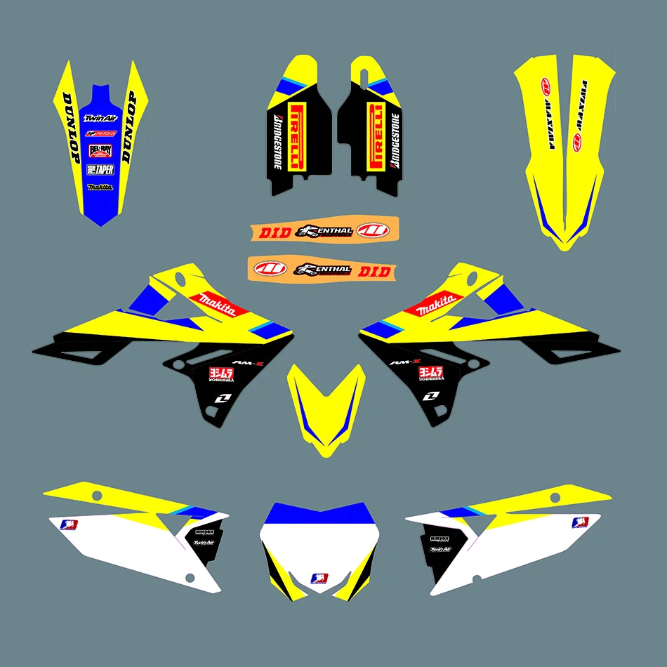for Suzuki RMZ450 2018 2019 2020 2021 RM-Z450 RM-Z RMZ 450 Full Frame Body Fairing Decals Motorcycle Racing 3M Graphic Stickers