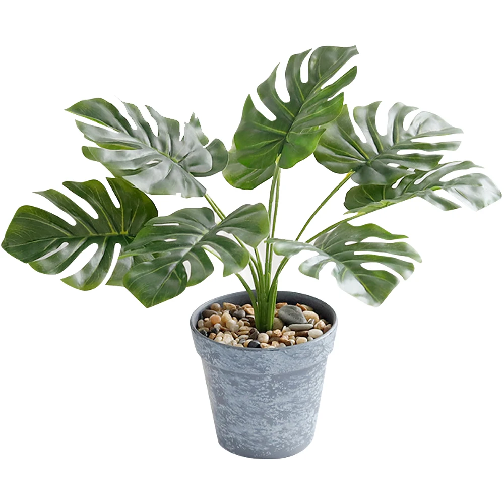 

Simulation Plant Potted Simulation Turtle Back Leaf Plant Potted Fake Flower Green Plant Ieaf Bonsai Home Decoration Ornaments