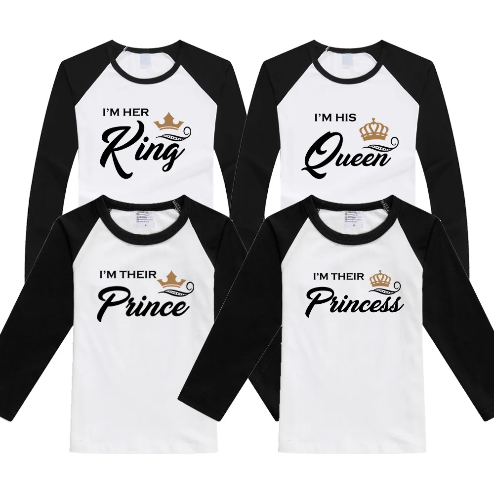 LYTLM King Queen Prince принцесса Детские аксессуары одежда для мамы и меня футболка