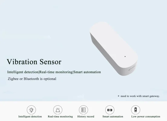 

Tuya Zigbee Smart Vibration Sensor Detection Security Protection Real-Time Alarm Push Status Sync via Smart life APP