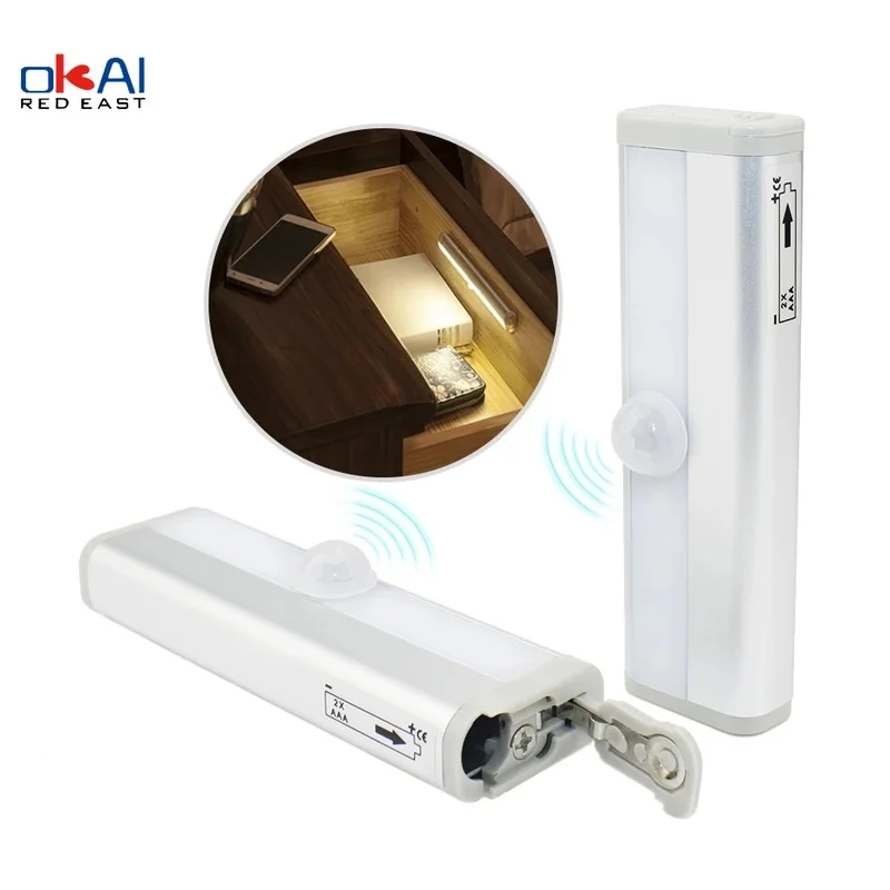 

6 10 LED Under Cabinet Night Light Motion Sensor Closet Light Kitchen Bedroom Lighting Wall Lamp With Magnetic Stript