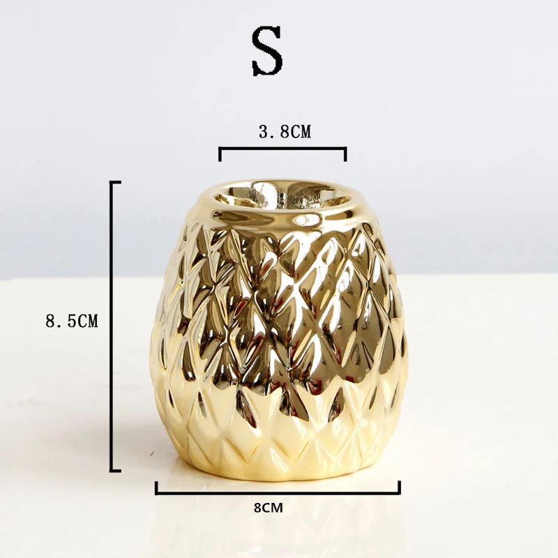 

Golden Modern Candle Holders Light Luxury Rustic Geramic Silver Candle Holders Romantic Bowl Mum Tutucu Wedding Decor EI50CH