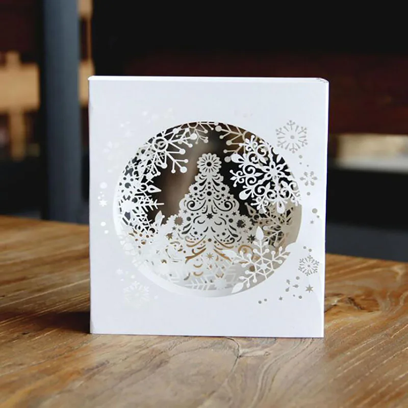 Творческая стерео поздравительная открытка ручной работы Счастливого Рождества