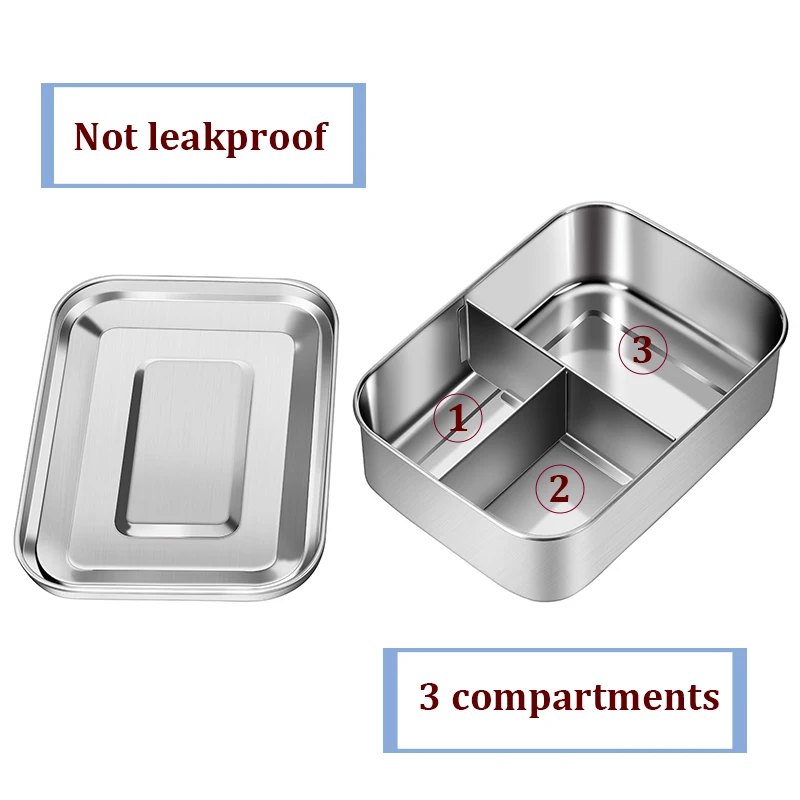 Контейнер для еды из нержавеющей стали с 3 отделениями | Дом и сад