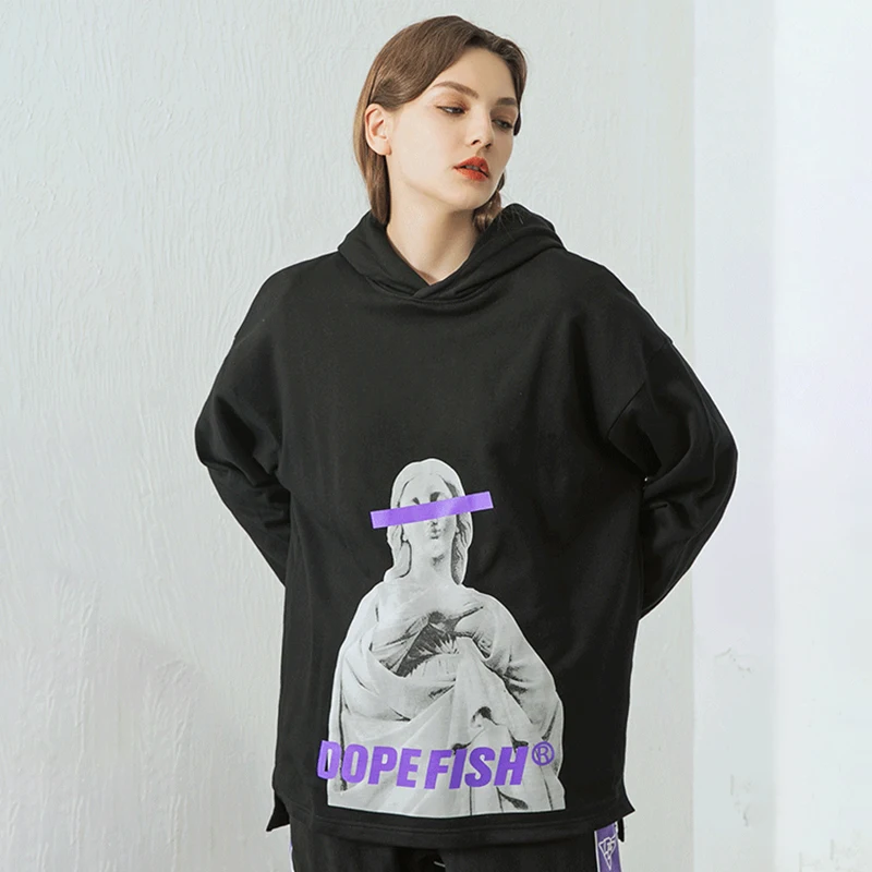 Толстовка мужская оверсайз с капюшоном свитшот принтом Бога возрождения