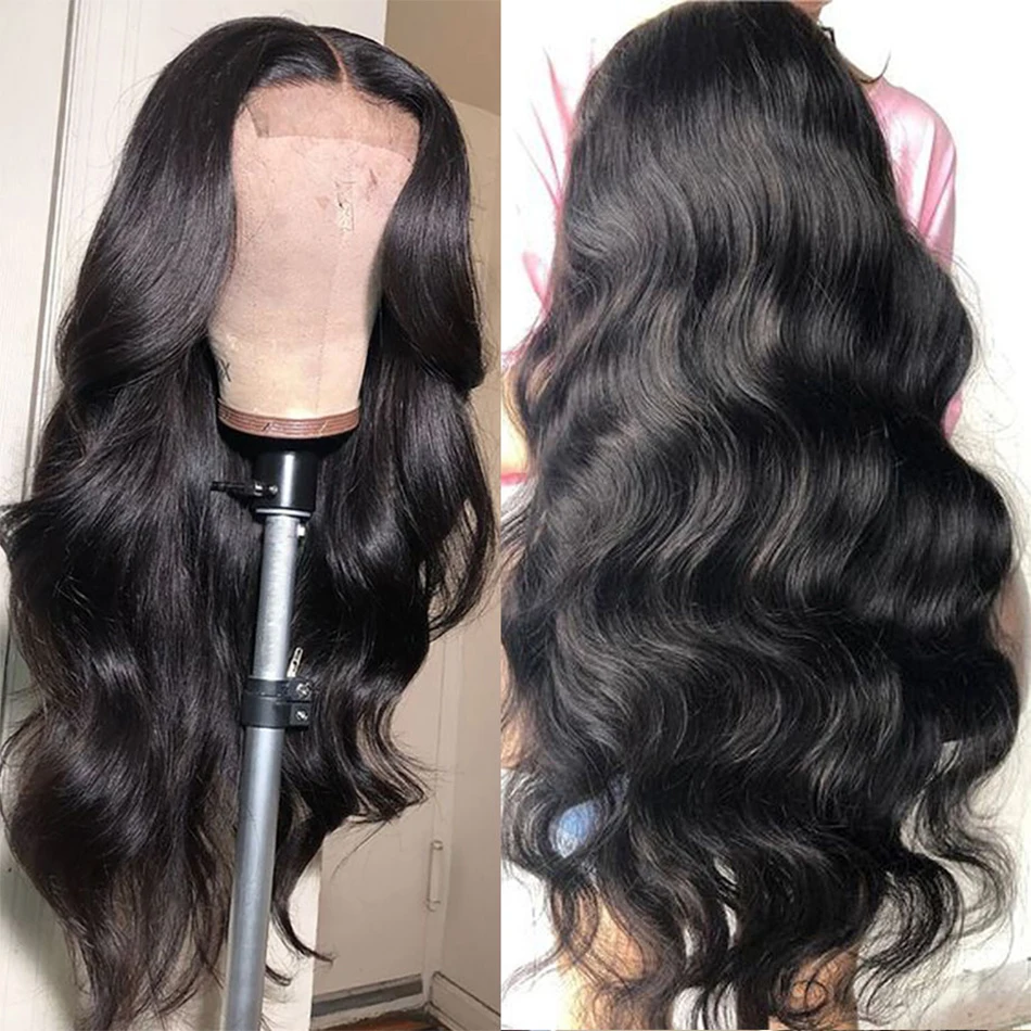 Bodywave парик 13x4 объемная волна Синтетические волосы на кружеве бразильский