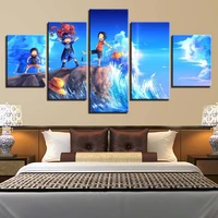 canvas hd print poster living room home decor 5 pieces anime poster one piece paintings wall art cartoon luffy sabo ace pictures