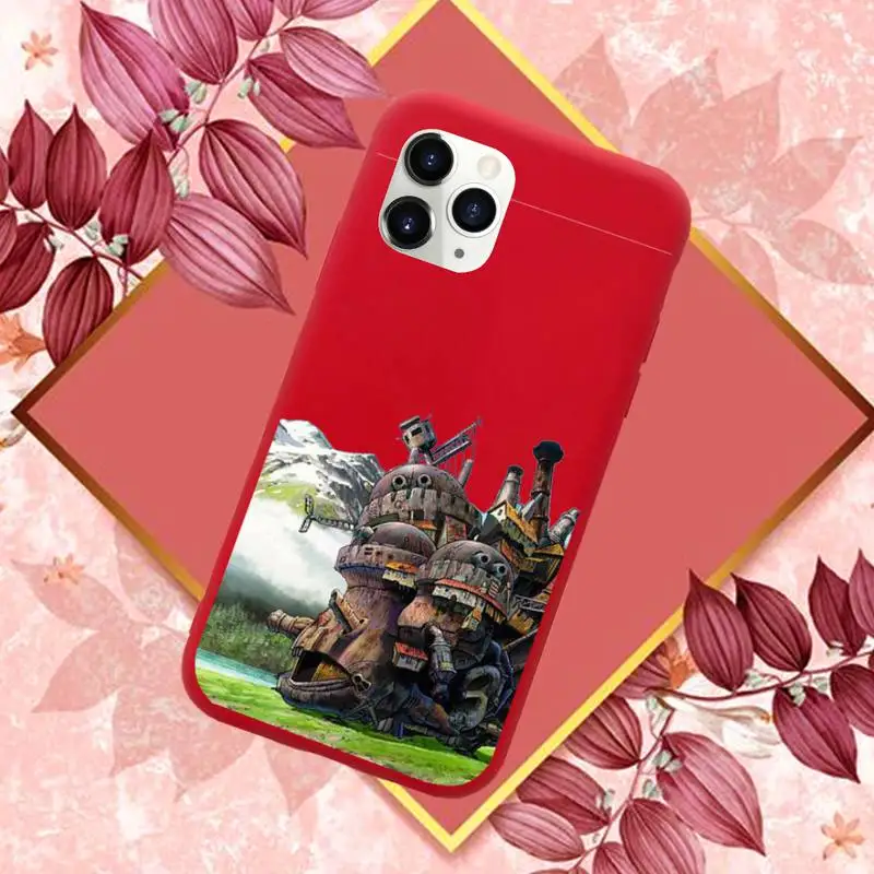 

Anime painting cute Halley's moving castle Phone Case Candy Color for iPhone 11 12 mini pro XS MAX 8 7 6 6S Plus X SE 2020 XR