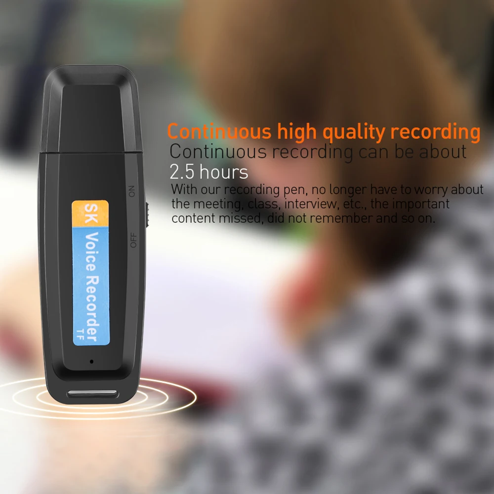 Цифровой диктофон мини-диктофон с U-диском флеш-диск USB 2 0 звука для 1-32 ГБ Micro SD