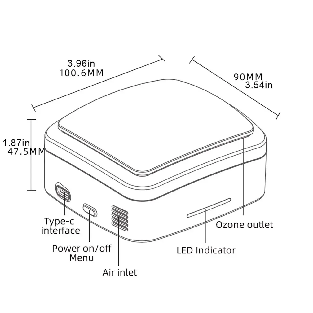 

X1 Mini Ozone Generator Deodorizer Air Purifier USB Rechargeable fridge Purifier Portable air Small Space Clear Odor