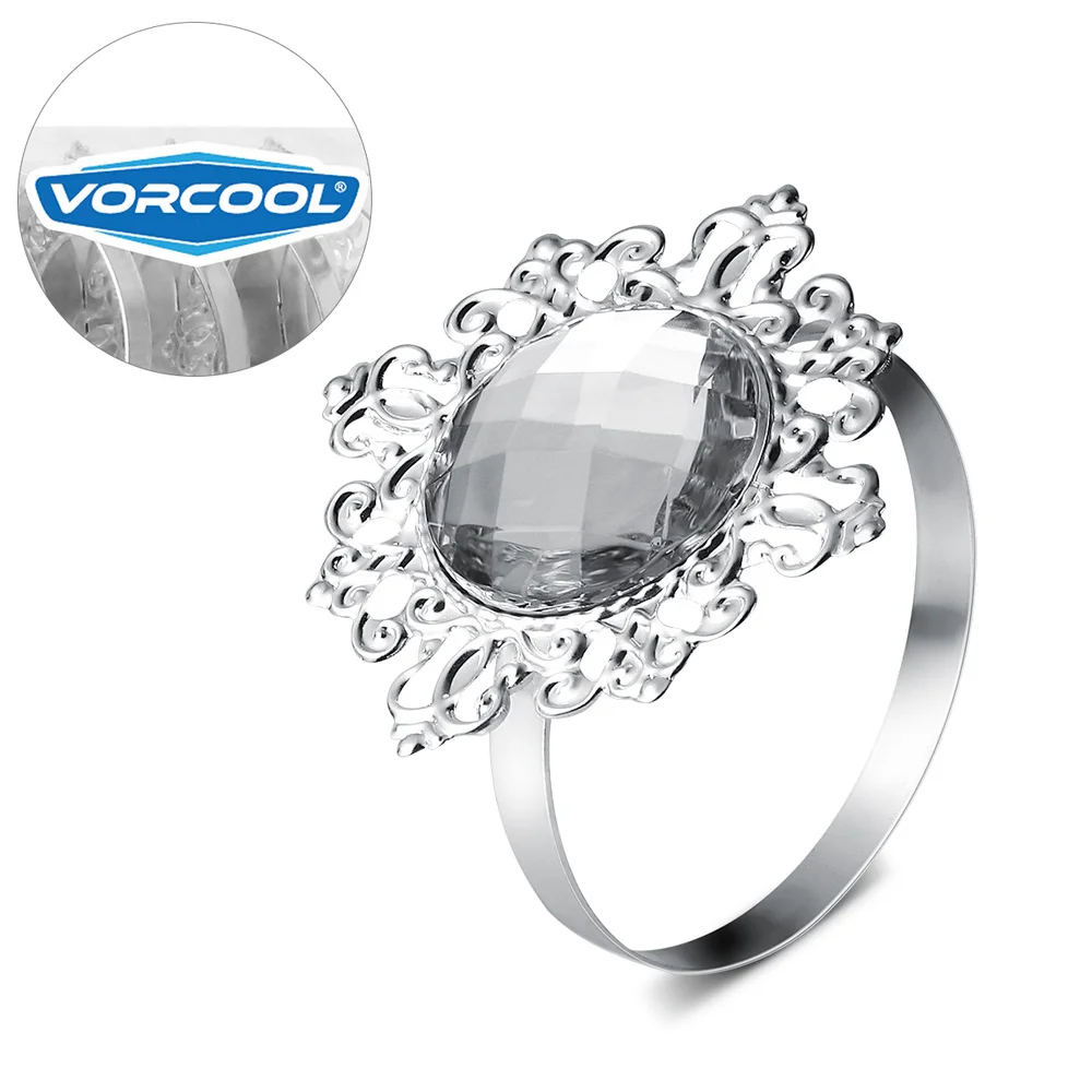 

VORCOOL 12PCS Acrylic Napkin Rings Napkin Holders Wedding Banquet Dinner Decoration (Silver)
