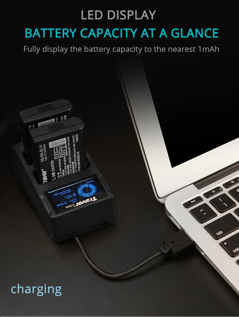 Зарядное устройство Travor lithium battrey Smart LP-E14 Двухканальное зарядное устройство для цифровой камеры светодиодный дисплей для Nikon D3100 D3200 D3300