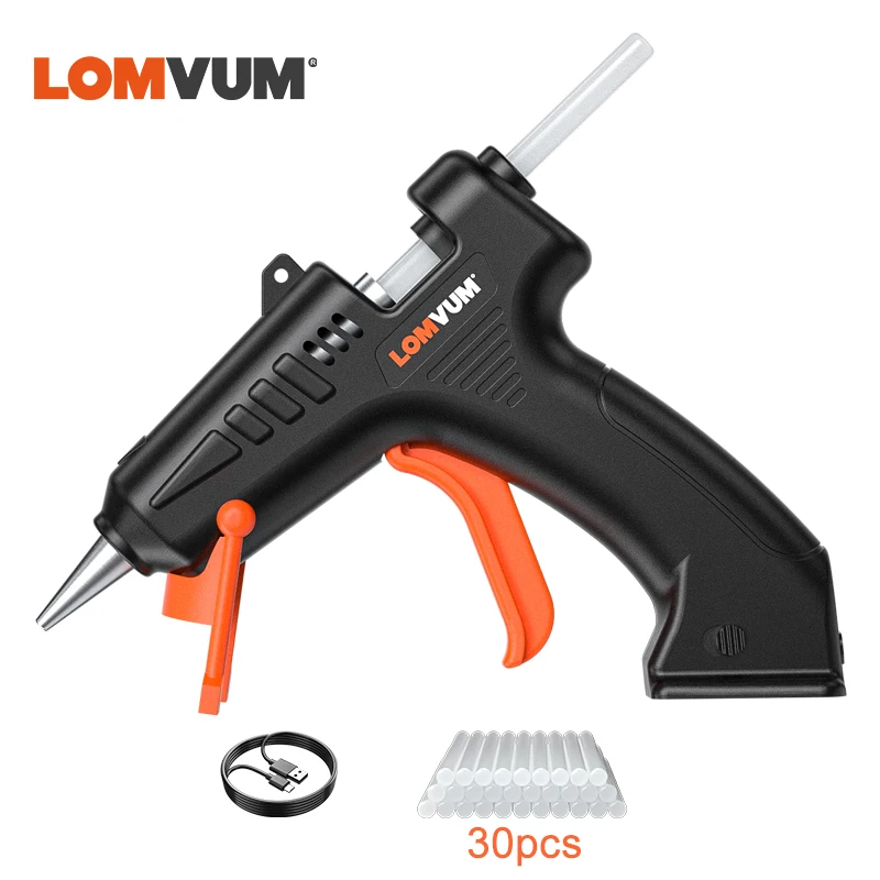 LOMVUM Cordless 4.2V Lithium-ion Hot Melt Glue Gun Rechargeable Lithium Battery Wireless Repair Tool Home DIY Tools Hot Glue Gun