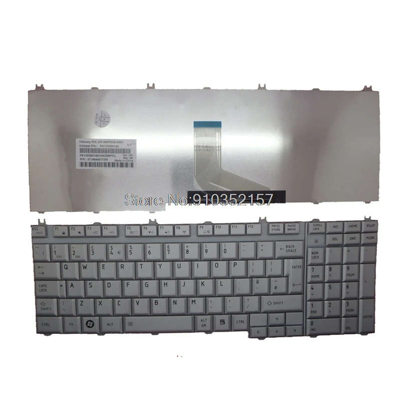 

UK Keyboard For Toshiba For Satellite P200 P200D P205 P205D X200 X205 MP-06876GB-6983 PK130260140 United Kingdom silver new