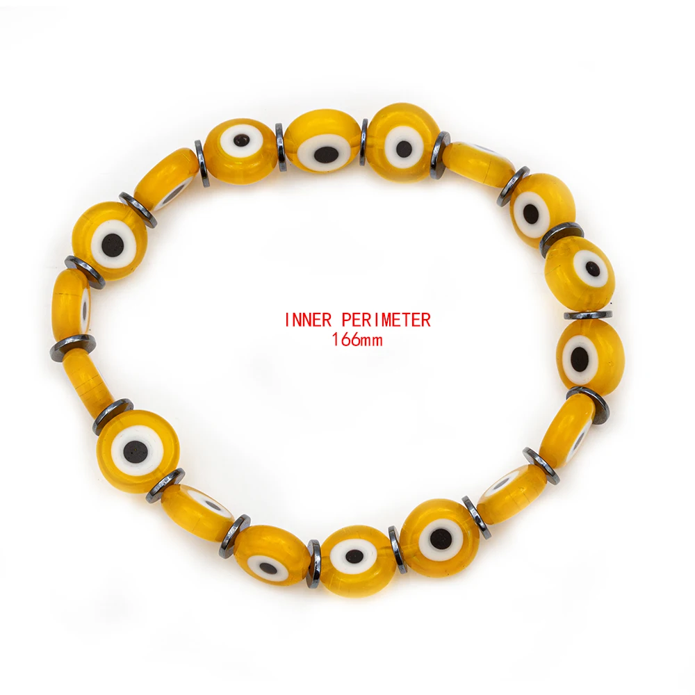 Женский браслет со стеклянными бусинами Lucky Eye зеленый черный синий красный