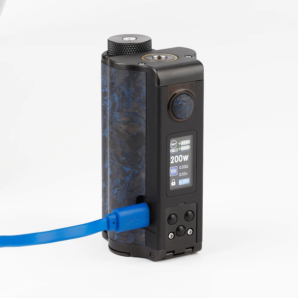 DOVPO Верхний двойной карбоновый Squonk мод с чипом YIHI Питание от двух аккумуляторов 18650 Макс. Выход 200 Вт электронная сигарета мод Vs Drag 2