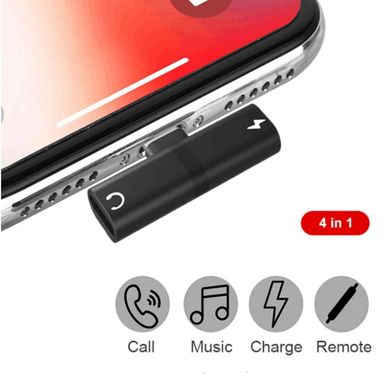 Для iPhone X XR 7 8 Plus аудио зарядка двойной адаптер сплиттер кабель для Lightning Jack для наушников AUX преобразователь кабельного разъема