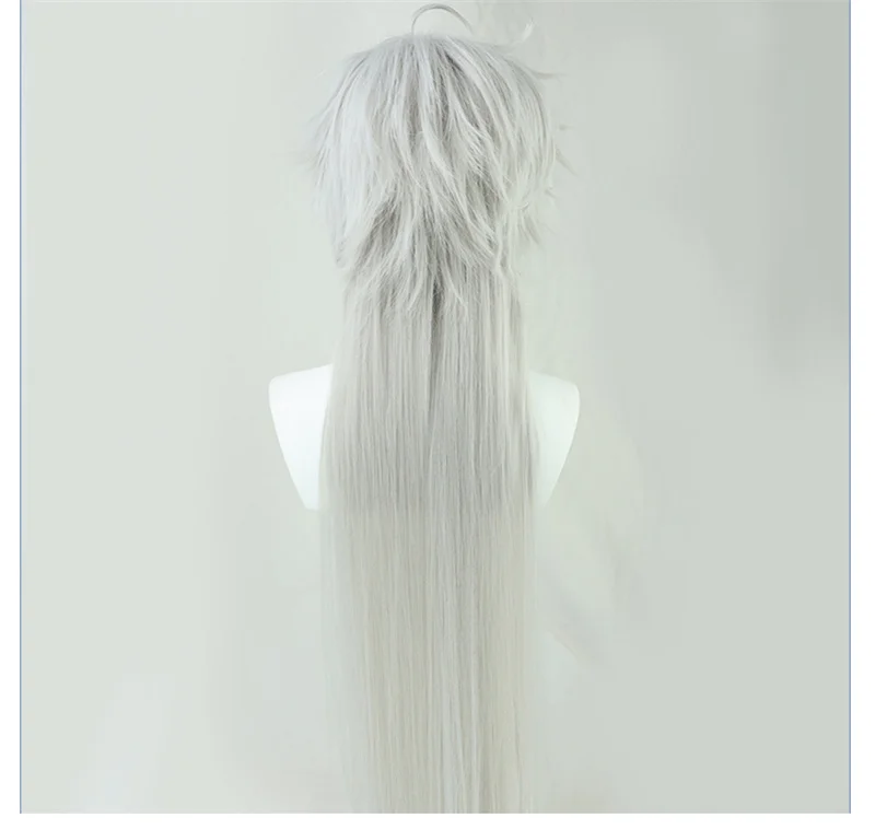 Парик для косплея кузуха из аниме Виртуальный Youtuber парик серебристо-серого цвета