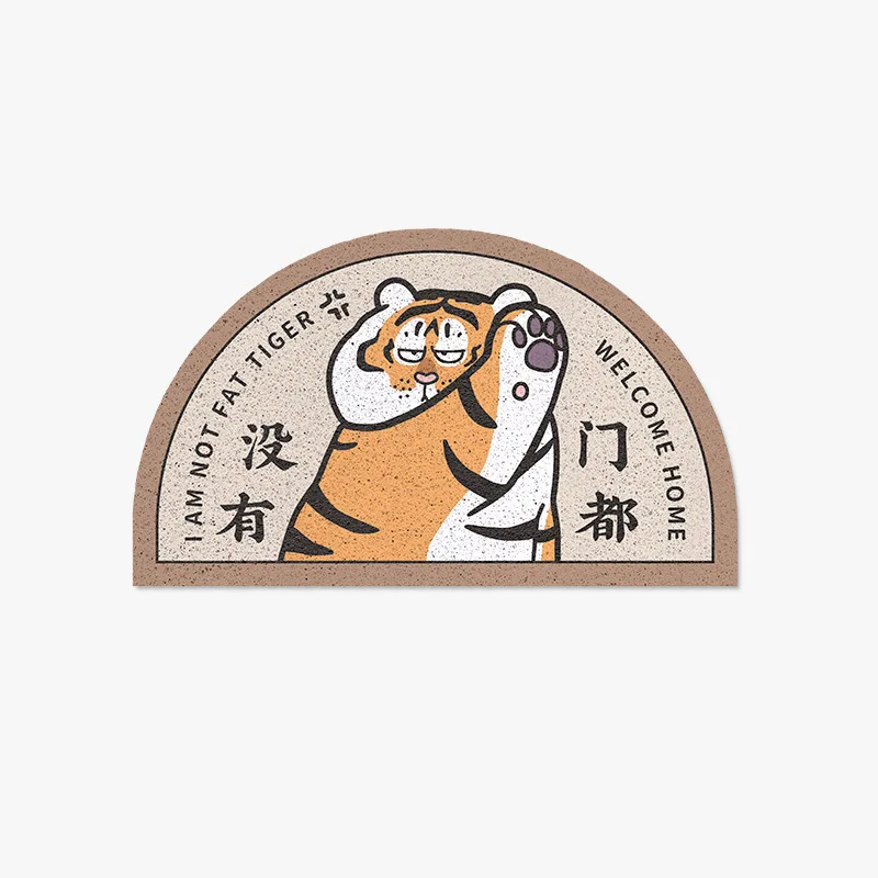 CCTM Doormat Carpet Home Cute Tiger PVC Silk Loop Floor Entrance Mats Living Room Bedroom Bathroom Non-Slip Door | Дом и сад
