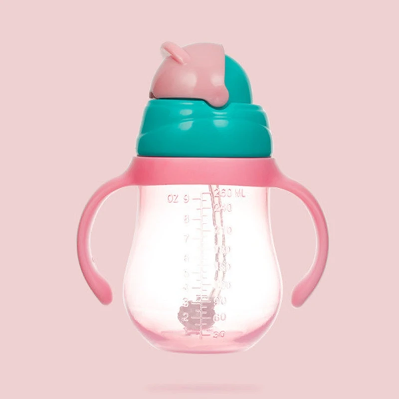 

New 1PC 260ML/330ML Baby Kids Lovely Sippy Cup Toddler Infant Cartoon Children Learn Drinking Straw Bottle Sippy Cup