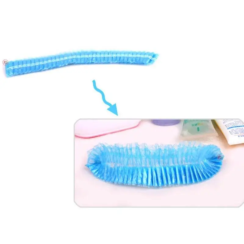 

10pcs/lot Disposable Shower Caps Clear Spa Hair Salon Hotel One-Off Bathing Elastic Shower Hat Bathroom Products Bath Cap
