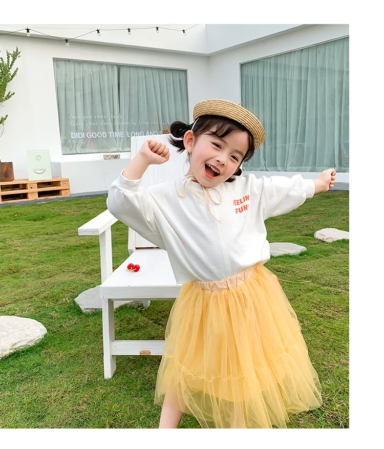Летние платья детская одежда фатиновая юбка с оборками для девочек многослойное