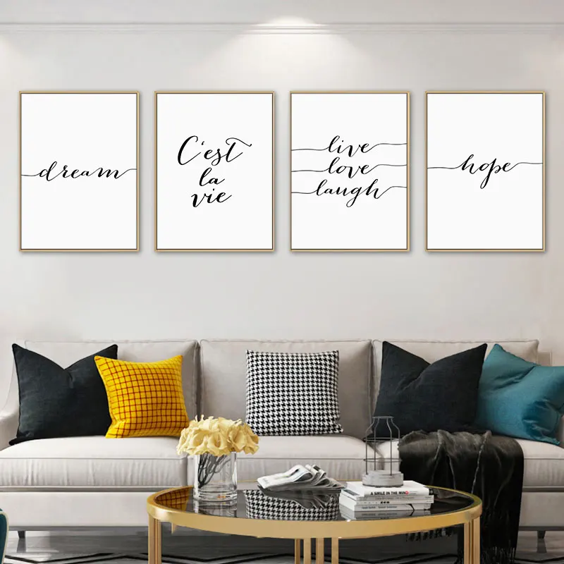 

Modern Minimalist Loved Life Word Canvas Painting Prints Wall Decorative Posters for Living Room Bedroom Home Decor Art Picture