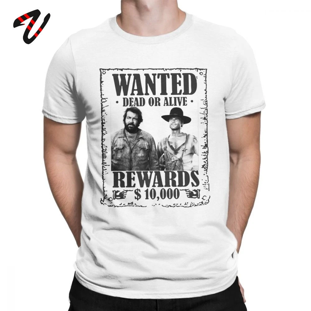 T Shirt Men Bud Spencer Terence Hill Wanted Lo Chimavano Classic Epic Movie Tshirt 100% Cotton Tees Graphic Tops Vintage T-Shirt