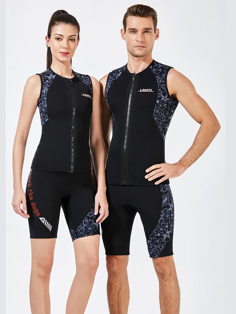 Неопреновый Гидрокостюма жилет длиной 3 мм без рукавов с молнией для дайвинга