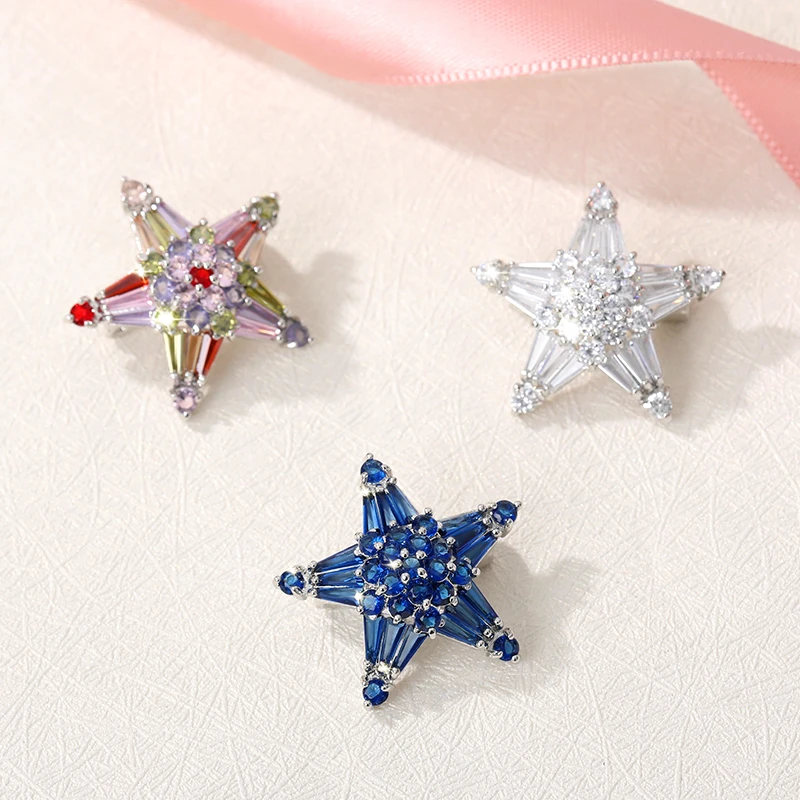 Женская Брошь с пентаграммой брошь на булавке из циркония броши звезды для