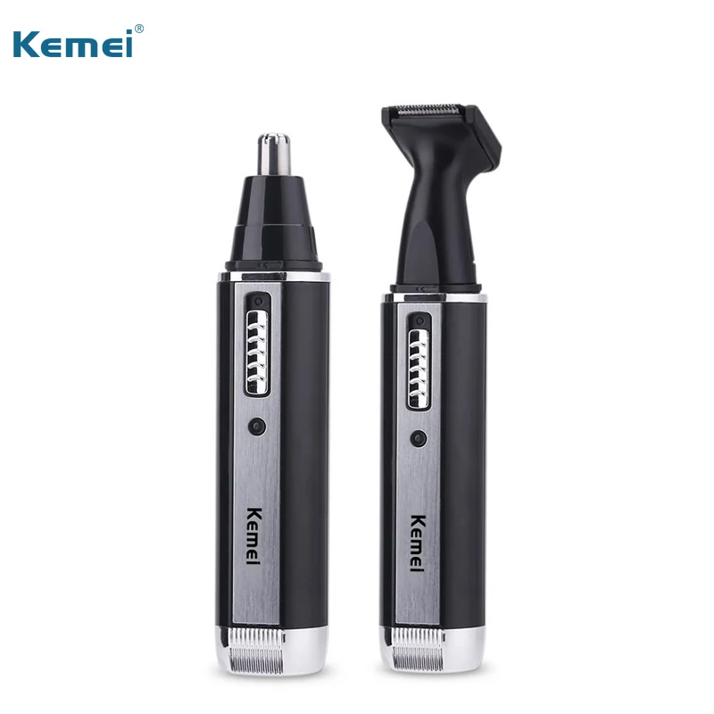 black color 2 in 1 Kemei 4 в 1 для мужчин Электрический триммер для носа и ушей, машинка для стрижки волос, перезаряжаемая Бритва для бровей, бритва для бровей, бритва для лица, бороды, удаление волос, 5 цветов - Цвет: black color 2 in 1