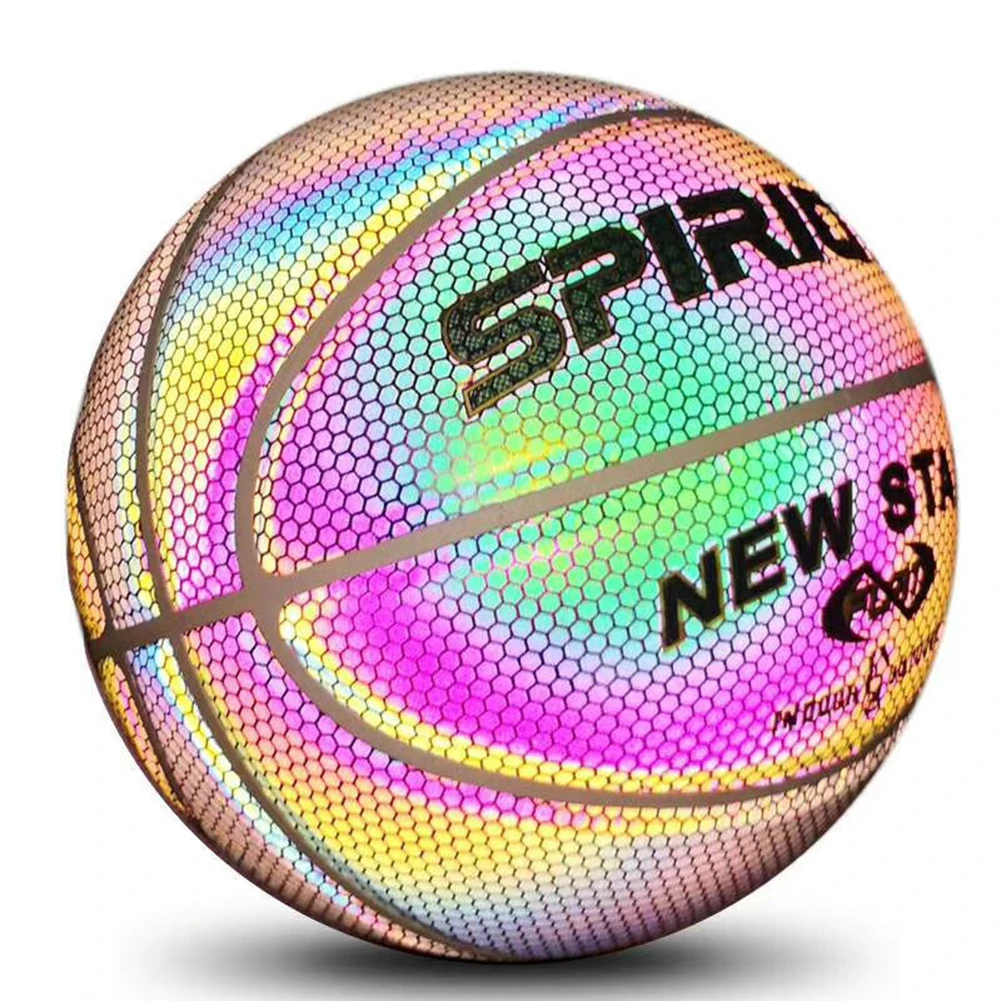 

Holographic Reflective Basketball Ball Wear-Resistant Luminous Night Light Ball Basketball Glowing Basketball Ball