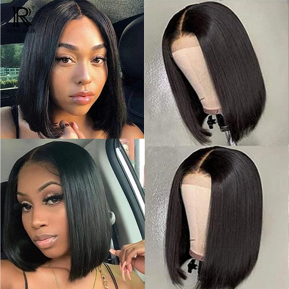 

REMI Short Straight Bob Wigs Brazilian Virgin Human Hair 13x4 HD Lace Front Wigs Brazilian Virgin Human Hair For Black Women