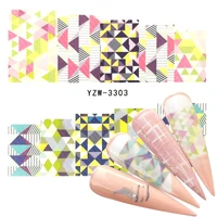 2022 new arrival 1 pc nail art elegant plaid water design tattoos nail sticker decals for beauty manicure tools