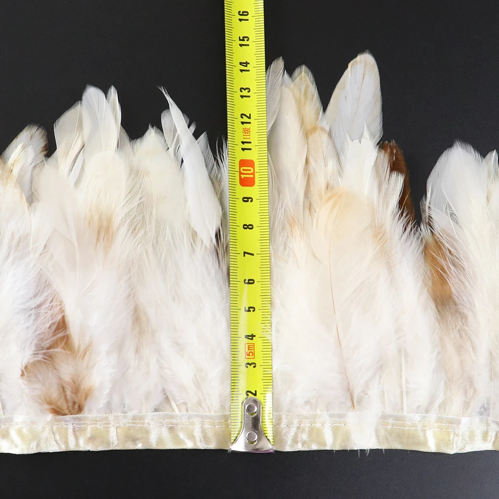 

1 Meter Natural Rooster Feathers Trim for Crafts Clothes Sewing Chicken Feather Ribbon Macrame Wall Hanging Decoration Plumes