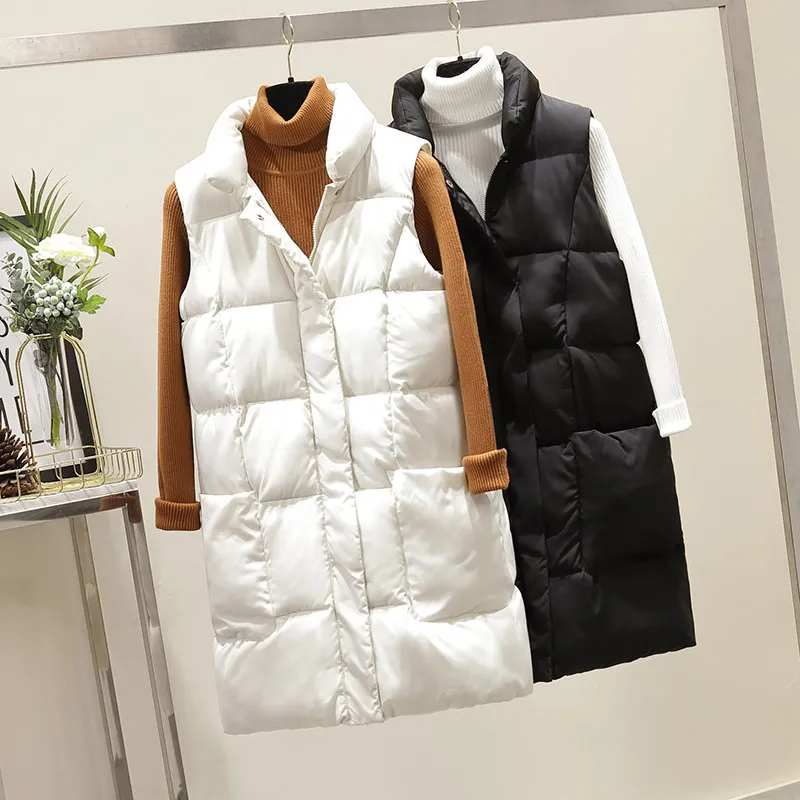 Women Vest Winter Jacket Pocket Coat Warm Casual Cotton Padded Female Slim Sleeveless Waistcoat | Женская одежда
