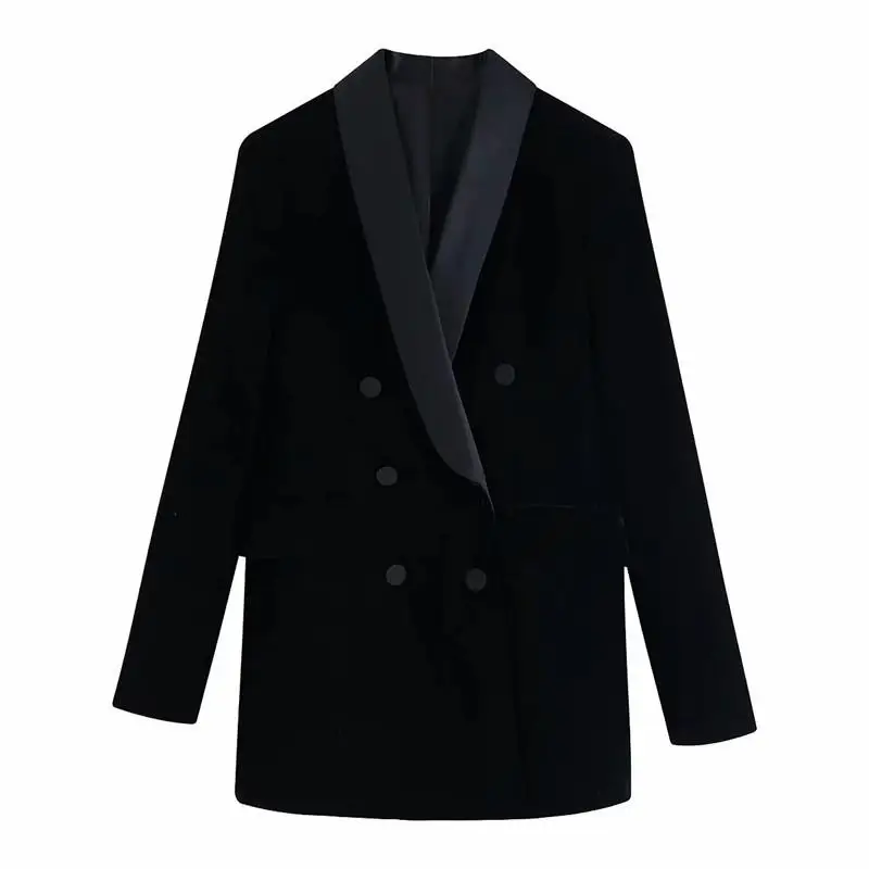 Винтаж Зубчатый Блейзер прямые брюки костюм из двух частей женский простой