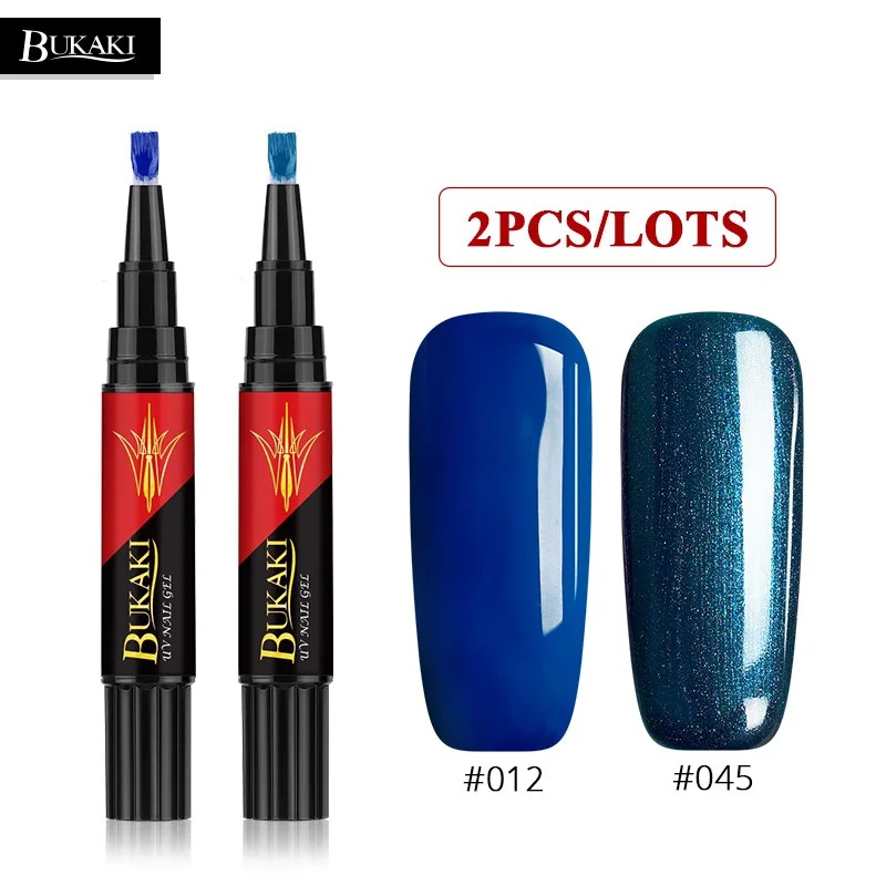 BUKAKI купить еще 2 5% скидка легко 3 в 1 гель лак для ногтей ручка 3 шт. ногтей Советы УФ гель лак Гибридный Сахар клей для ногтей один шаг - Цвет: 2PCS ZHG1311