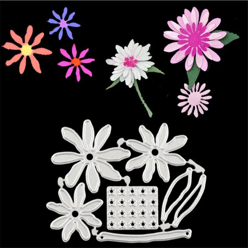 

3PCS/lot Flowers Metal Cutting Dies Stencil Die Cut Scrapbooking Craft Stamps
