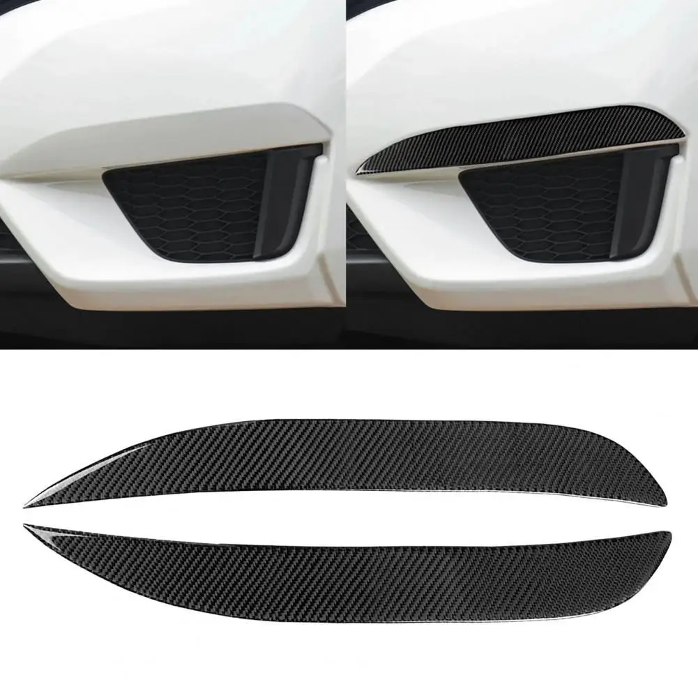 

50% Hot Sales!!! 1 Pair Decorative Universal Carbon Fiber Car Sticker Waterproof Foglight Decal for Honda Fit/Jazz 2014-2018